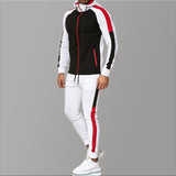 5XL Big Size Mens Tracksuits 2019 Men's Clothing Hoodies Red Stripe Sport Tracksuit Men Set Casual Tracksuit Men Sweat New