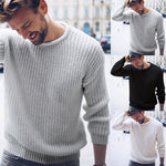 SHUJIN Men Brand Sweater Black White Casual Knitted Pullover Solid O Neck Men Sweaters Fashion Streetwear Autumn Winter Tops