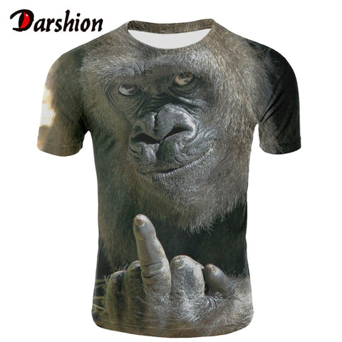 Men Animal t shirt Orangutan/monkey 3D Print tshirt Men Funny tees tops Short Sleeve O-neck 3D Print Summer Clothes XXS-4XL