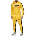 New 2019 running suit men's hoodies casual brand sportswear suit fitness workout hooded jacket + track pants