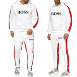 New 2019 running suit men's hoodies casual brand sportswear suit fitness workout hooded jacket + track pants