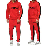 New 2019 running suit men's hoodies casual brand sportswear suit fitness workout hooded jacket + track pants