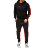 New 2019 running suit men's hoodies casual brand sportswear suit fitness workout hooded jacket + track pants