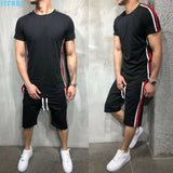 Striped 2019 Summer New Men's Shorts Casual Suits Sportswear Mens Clothing Man Sets Pants Male sweatshirt Men Brand Clothing