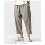 Sinicism Store Men Oversize Wide Leg Pants 2019 Mens Straight Casual Ankle-Length Pants Chinese Style Summer Male Harem Pants