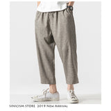 Sinicism Store Men Oversize Wide Leg Pants 2019 Mens Straight Casual Ankle-Length Pants Chinese Style Summer Male Harem Pants