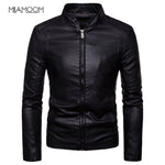 Men Leather Jackets Autumn New Men's Korean Style Slim Collar PU Leather Jacket